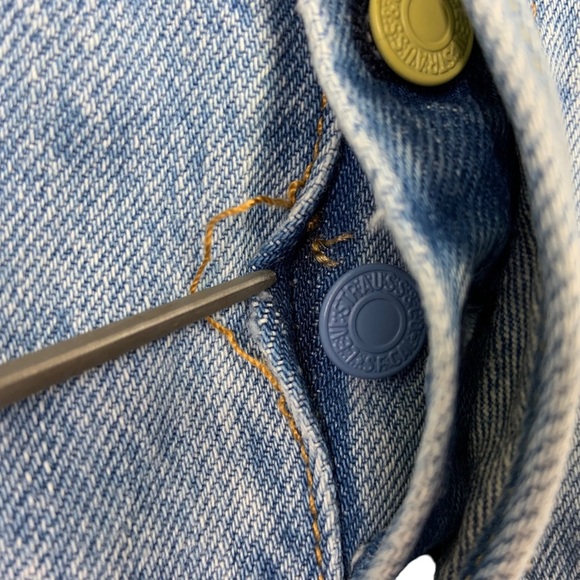 Levi's 501 Premium Women High Rise Denim Cut Off Shorts Sz 28 Rainbow Button Fly - Picture 6 of 10